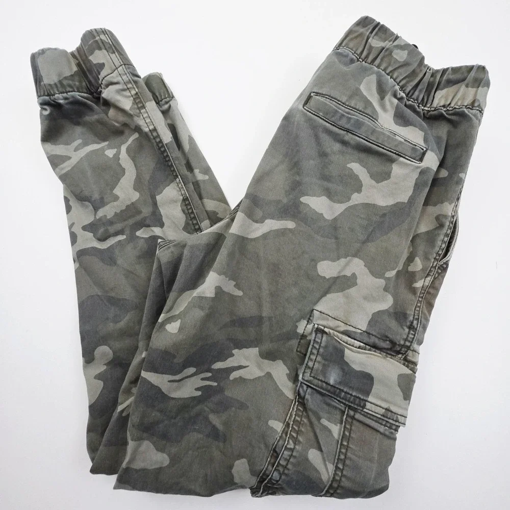 Old Navy Pants Men Small Green Camo Cargo Jogger Drawstring Elastic Waist Casual